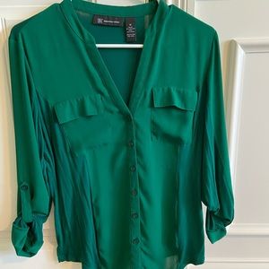 INC green blouse size M